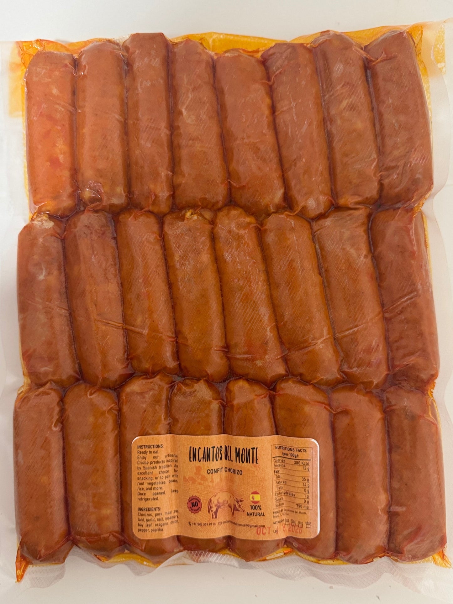 Vacuum-Packaged Criollo Chorizo