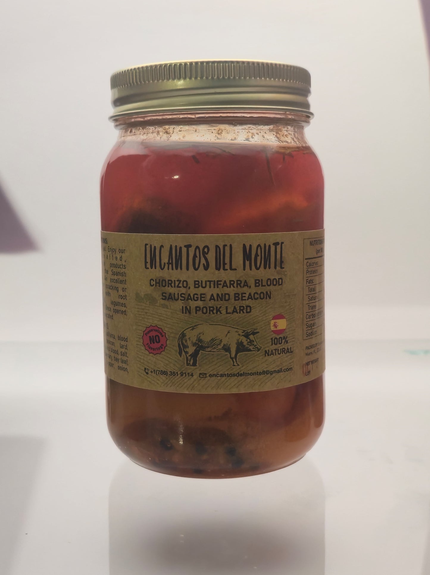 Creole Charcuterie, Spanish style (Chorizo, Butifarra, Pancetta, Morcilla) in Pork Fat